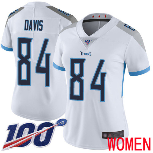 Tennessee Titans Limited White Women Corey Davis Road Jersey NFL Football #84 100th Season Vapor Untouchable